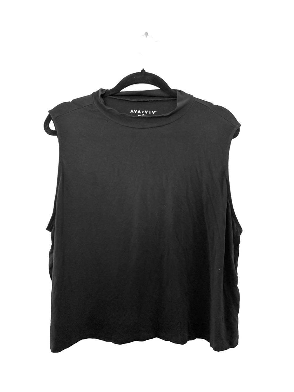 Ava & Viv Black Sleeveless Mock Neck Tank